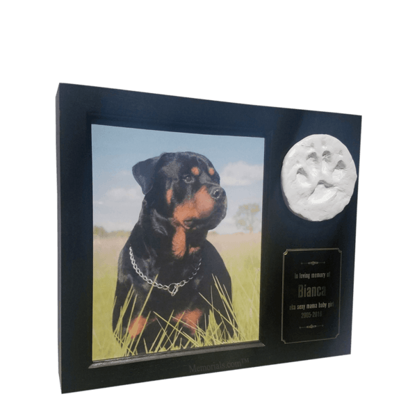 Paw Print Photo Small Black Pet Urn